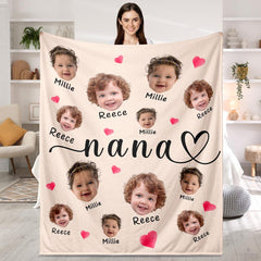 Custom Baby Face Photo Blanket, Photo Blanket, Throw Blanket for Kids, Personalized Blanket with Baby Face, Mothers Day Gift, Grandma Gifts
