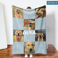 Personalized Photo Blanket, Blanket With Name, Blanket for Her, Dog Blanket, Family Blanket, Brithday Gifts, Gift for Grandma, Mother's Day