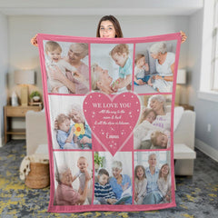 Personalized Photo Blanket For Mom Grandma, Custom Photo Blanket Grandma, Mother's Day Gift from Grandkids, Birthday Gift for Grandmother